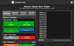 Pattern-Based Word Finder - BlenderTimer Web Tool