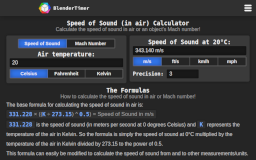 Speed of Sound (in air) Calculator - BlenderTimer Web Tool