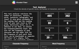 Text Analyzer - BlenderTimer Web Tool
