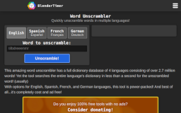 Word Unscrambler - BlenderTimer Web Tool