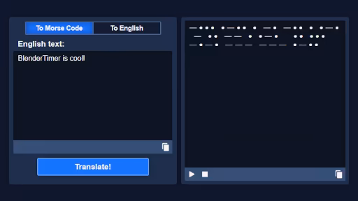 Morse Code Translator - BlenderTimer Web Tool