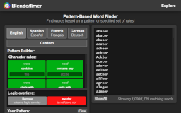 Pattern-Based Word Finder - BlenderTimer Web Tool