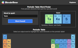 Periodic Table Word Finder - BlenderTimer Web Tool
