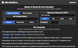 Speed of Sound (in air) Calculator - BlenderTimer Web Tool