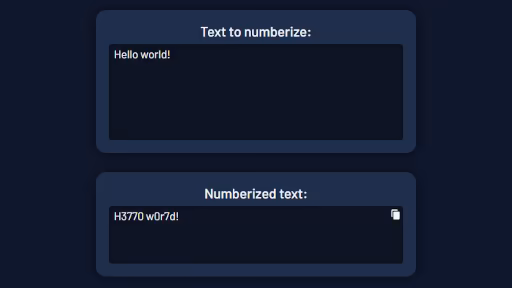 Text Numberizer - BlenderTimer Web Tool
