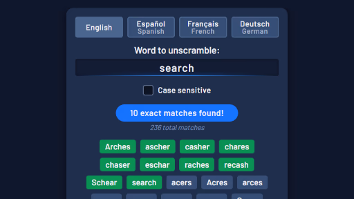 Word Unscrambler - BlenderTimer Web Tool