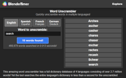 Word Unscrambler - BlenderTimer Web Tool